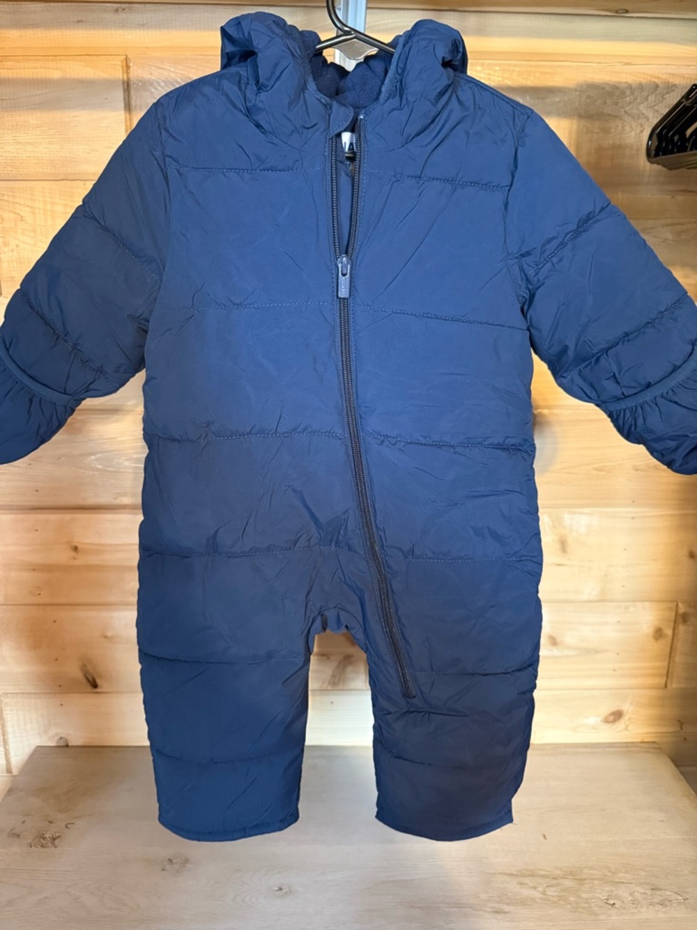 Navy Blue Infant Puffer Snowsuit with Hood 12 - 18 Month